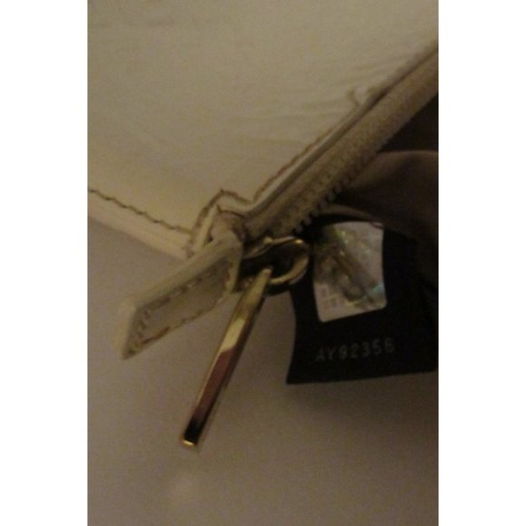 Fendi White F Embossed Print Zucchino Cosmetic Bag - Picture 12 of 12